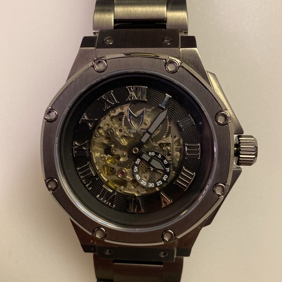 MSTR Meister AM304SS AMBASSADOR TITANIUM GREY AUTOMATIC/BLACK/SS BAND watch - Picture 6 of 13